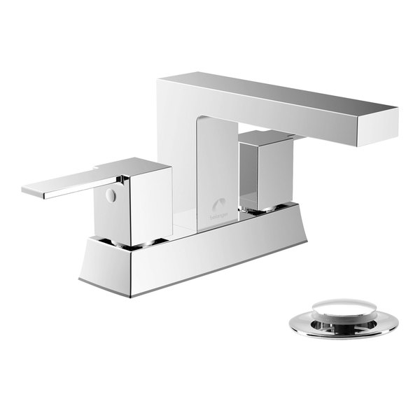 Keeney Mfg Dual Handle Centerset Bathroom Faucet W/ Pop-Up Drain, Polished Chrome QUA74CCP